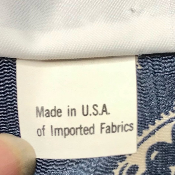 Russ Petites Vintage Navy Blue Paisley Button Up Short Sleeve Peplum Blouse - Picture 8 of 10